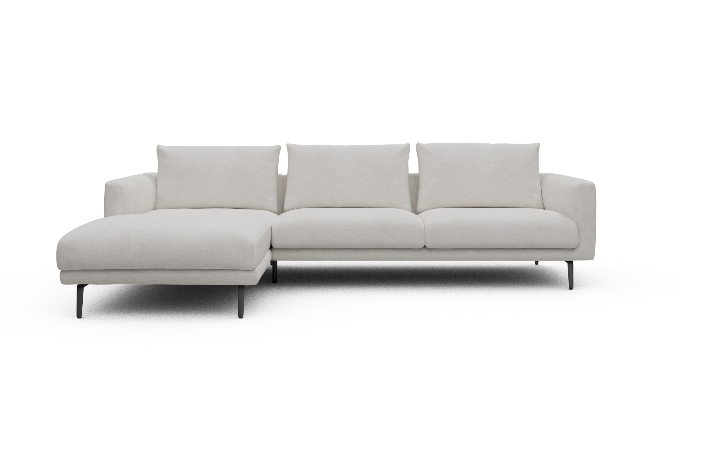 Skandi Home Ecksofa Karl Chaiselongue links mit 2,5-Sitzer Vivus-Dusty-Off-White moebelfaktor