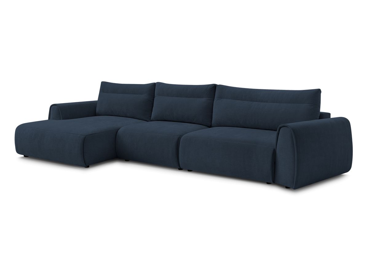 Bobochic Aden Ecksofa 386 × 152 cm Stoff Dunkelblau Ecke links