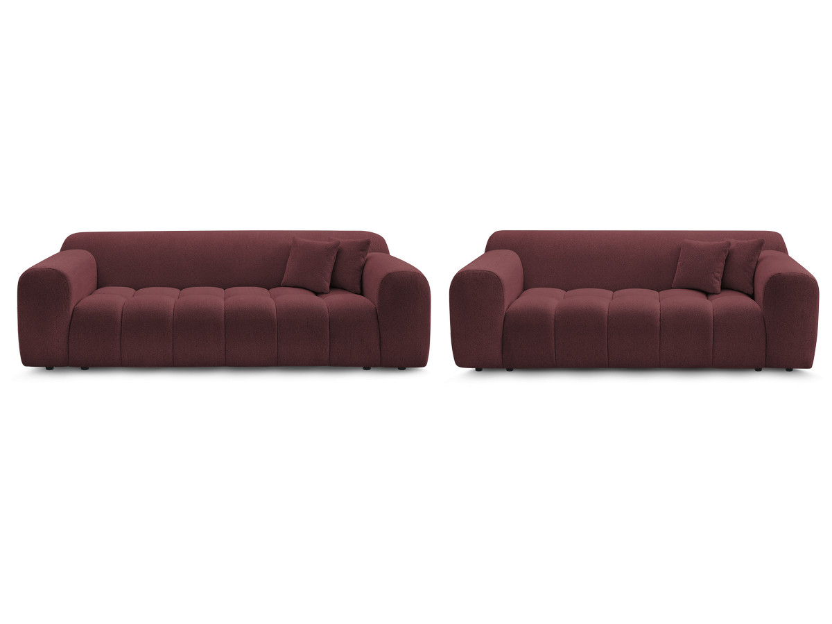 Bobochic Melisse Sofa 5-Sitzer Melange-Stoff Rot