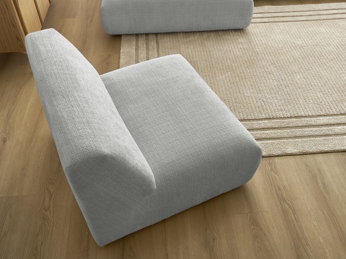 Bobochic Sirius Ecksofa 405 × 170 cm Strukturstoff Hellgrau Ecke links