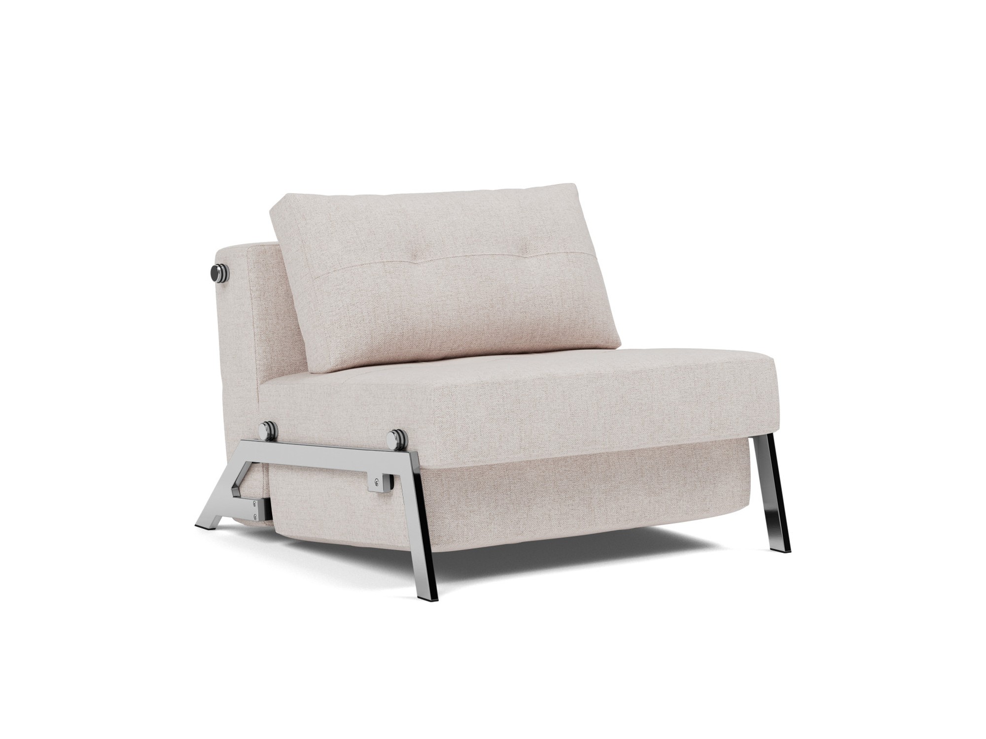 Schlafsessel Cubed 90 Strukturierter Stoff Weda 300-Weda-Sand Beine Chrom