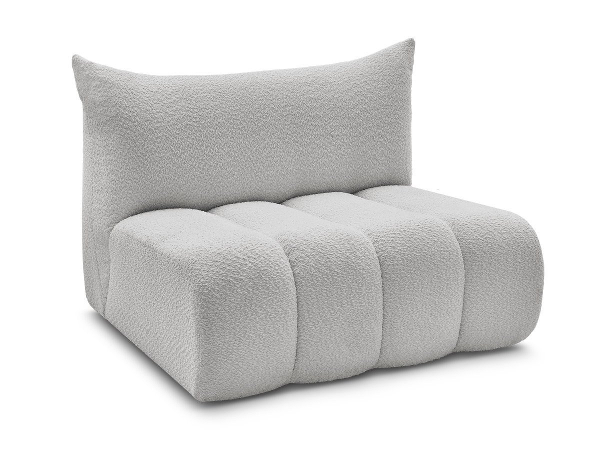 Bobochic Azra Sofamodul 2-Sitzer 120 × 112 cm Bouclé-Stoff Hellgrau