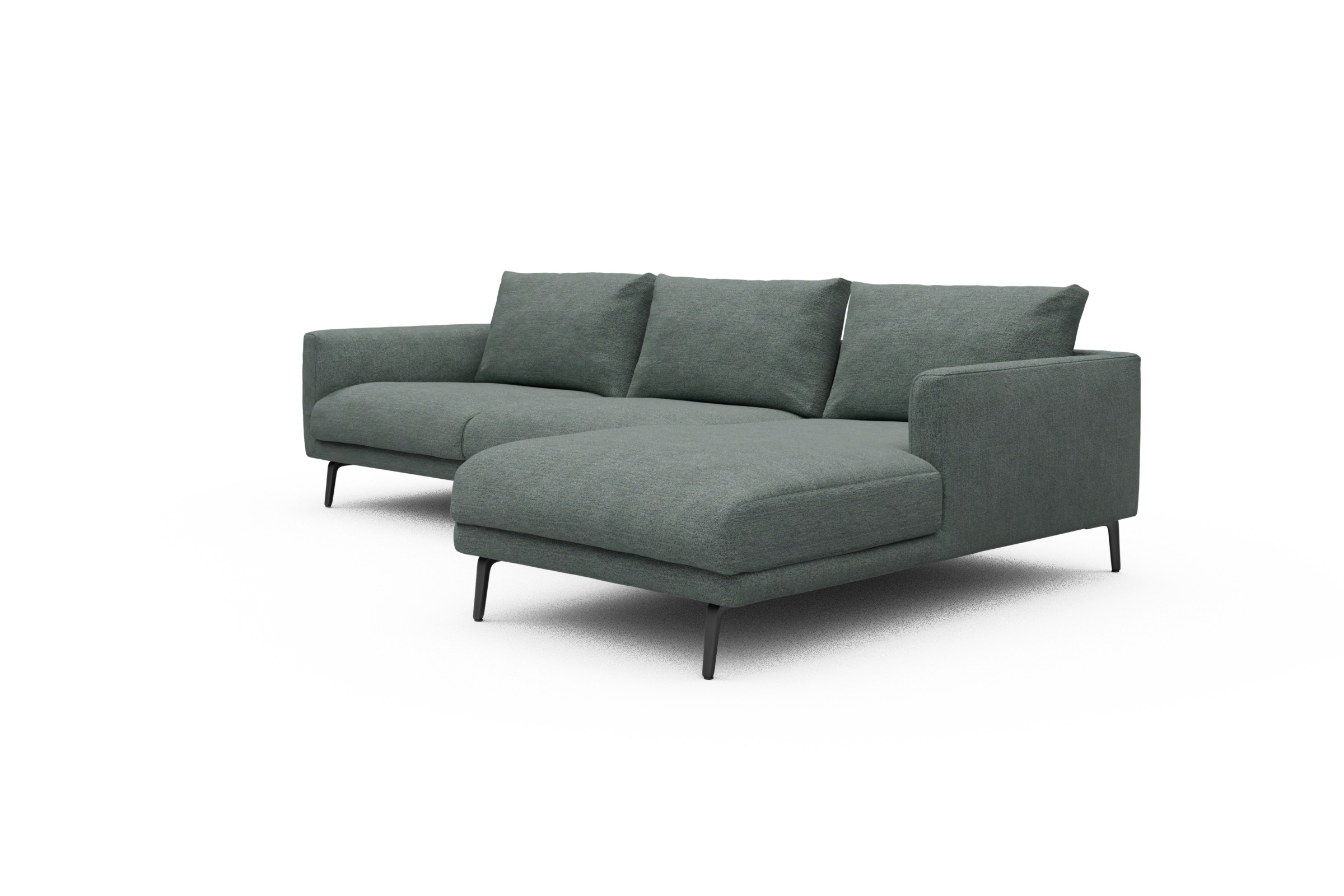 Ecksofa Karl Chaiselongue rechts mit 2,5-Sitzer Carreno-Ice-Blue