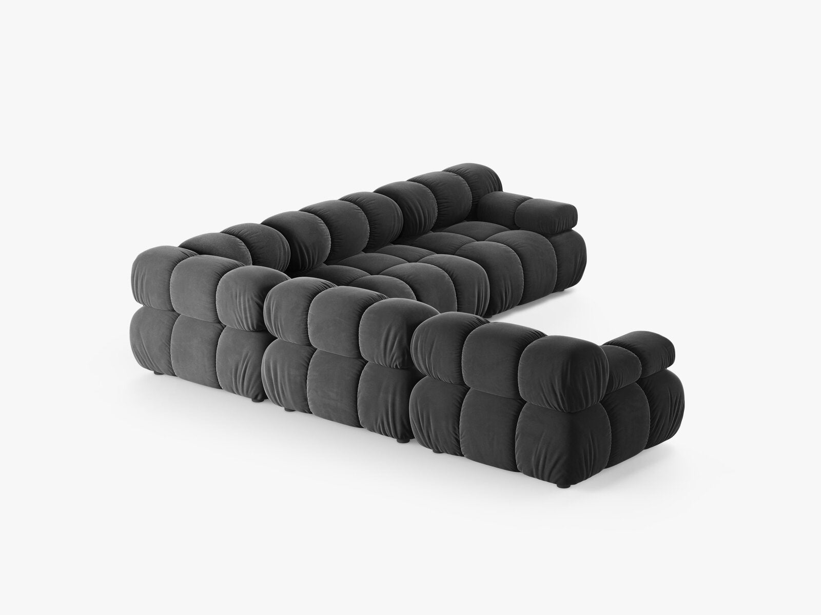 Micadoni Symmetrisches Ecksofa Bellis 5-Sitzer Samt Venus Grau