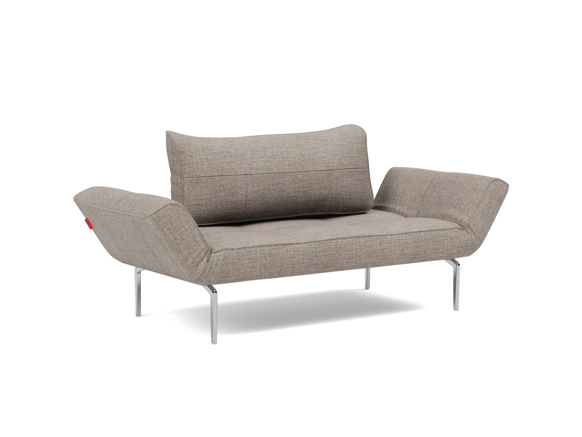 Tagesbett Zeal Chenille Yuveno 472-Warm-Grey Beine Straw Aluminium