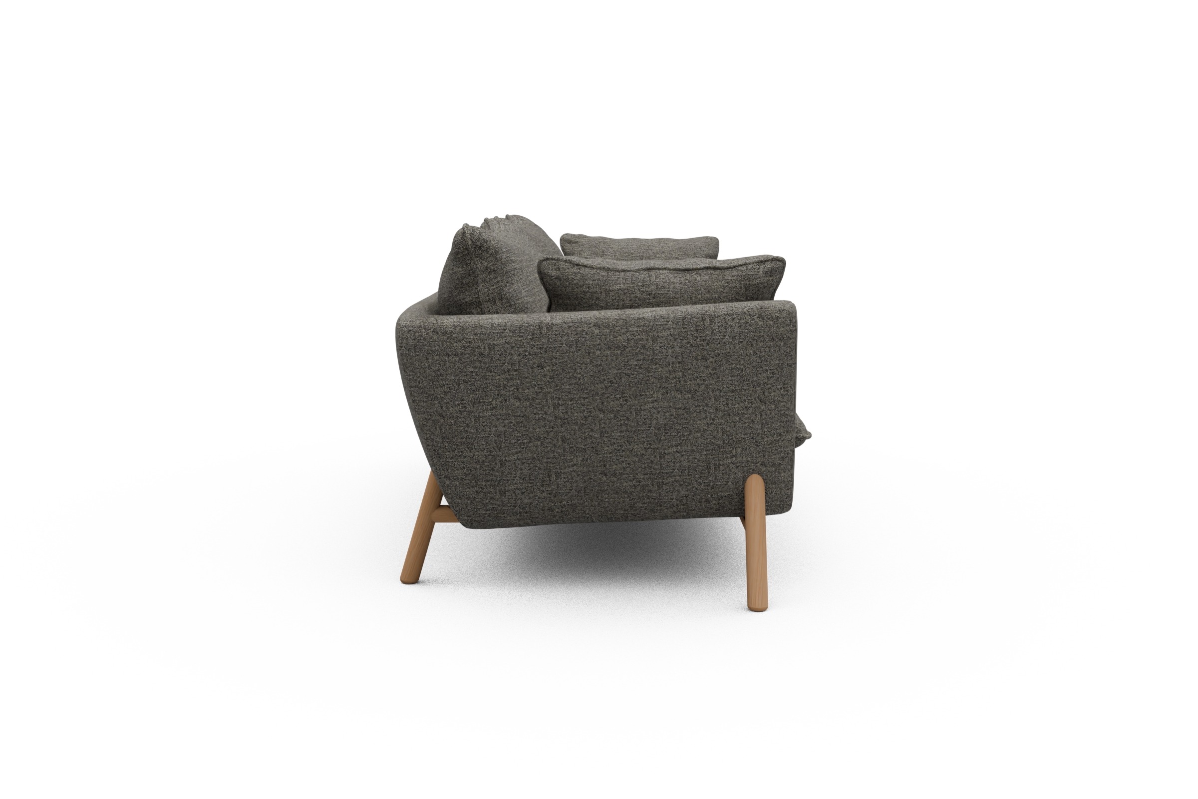 Sofa Emil PREMIUM 3-Sitzer Beinfarbe Eiche Natur Carreno-Sepie-Brown
