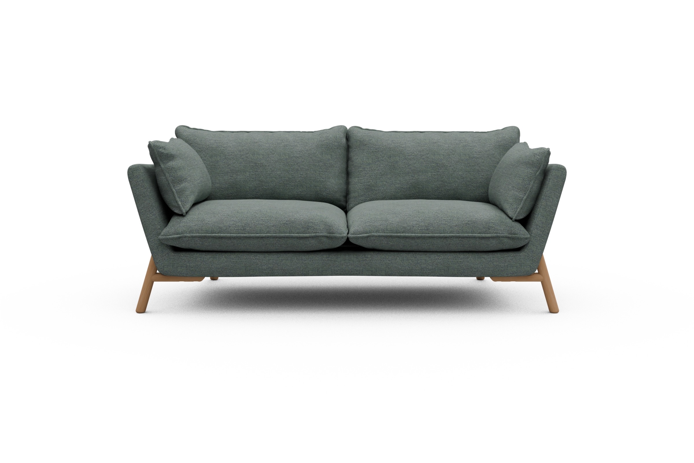 Skandi Home Sofa Emil PREMIUM 2-Sitzer Beinfarbe Eiche Natur Carreno-Ice-Blue moebelfaktor