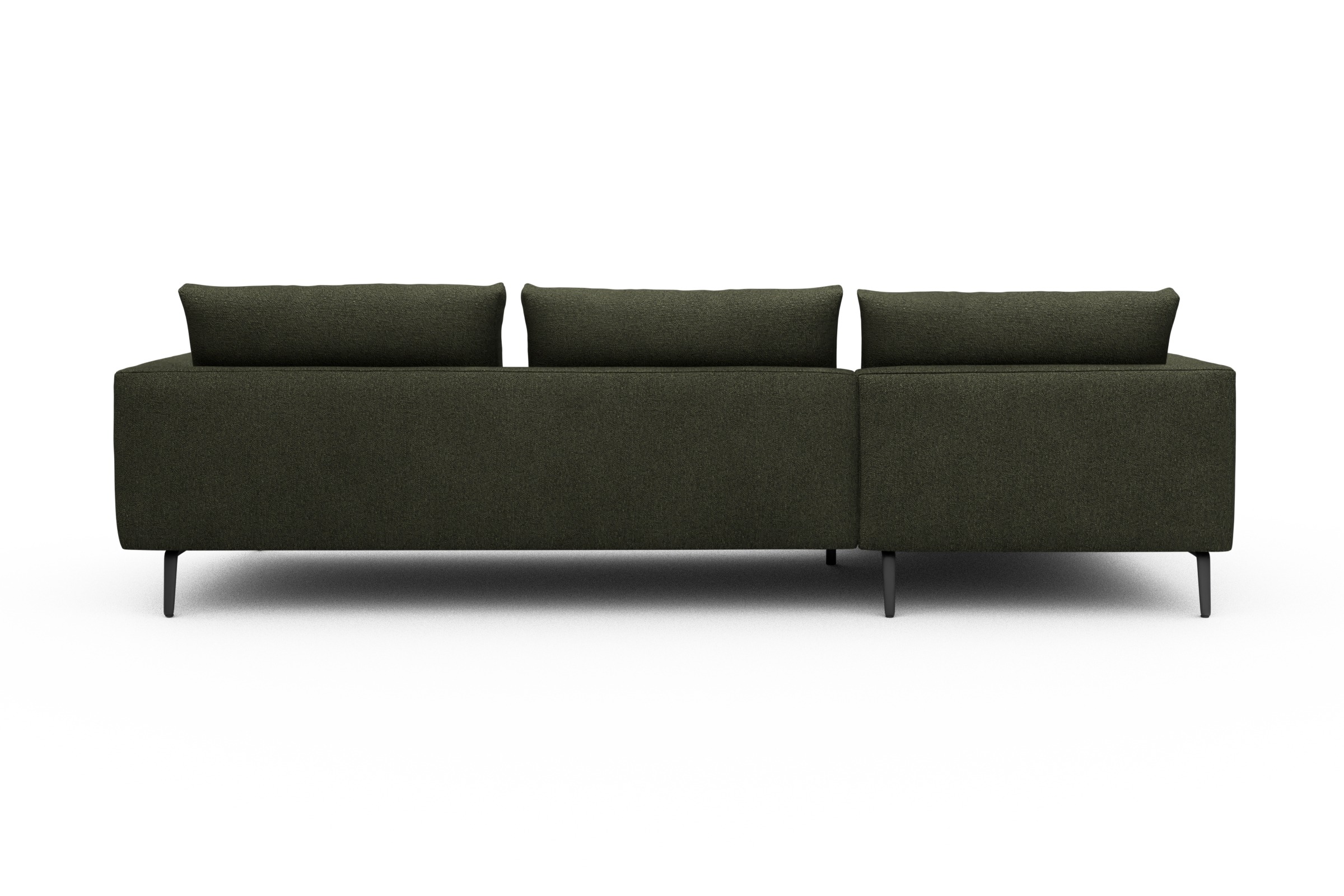 Ecksofa Karl Chaiselongue links mit 2,5-Sitzer Boucle-Forest-Green