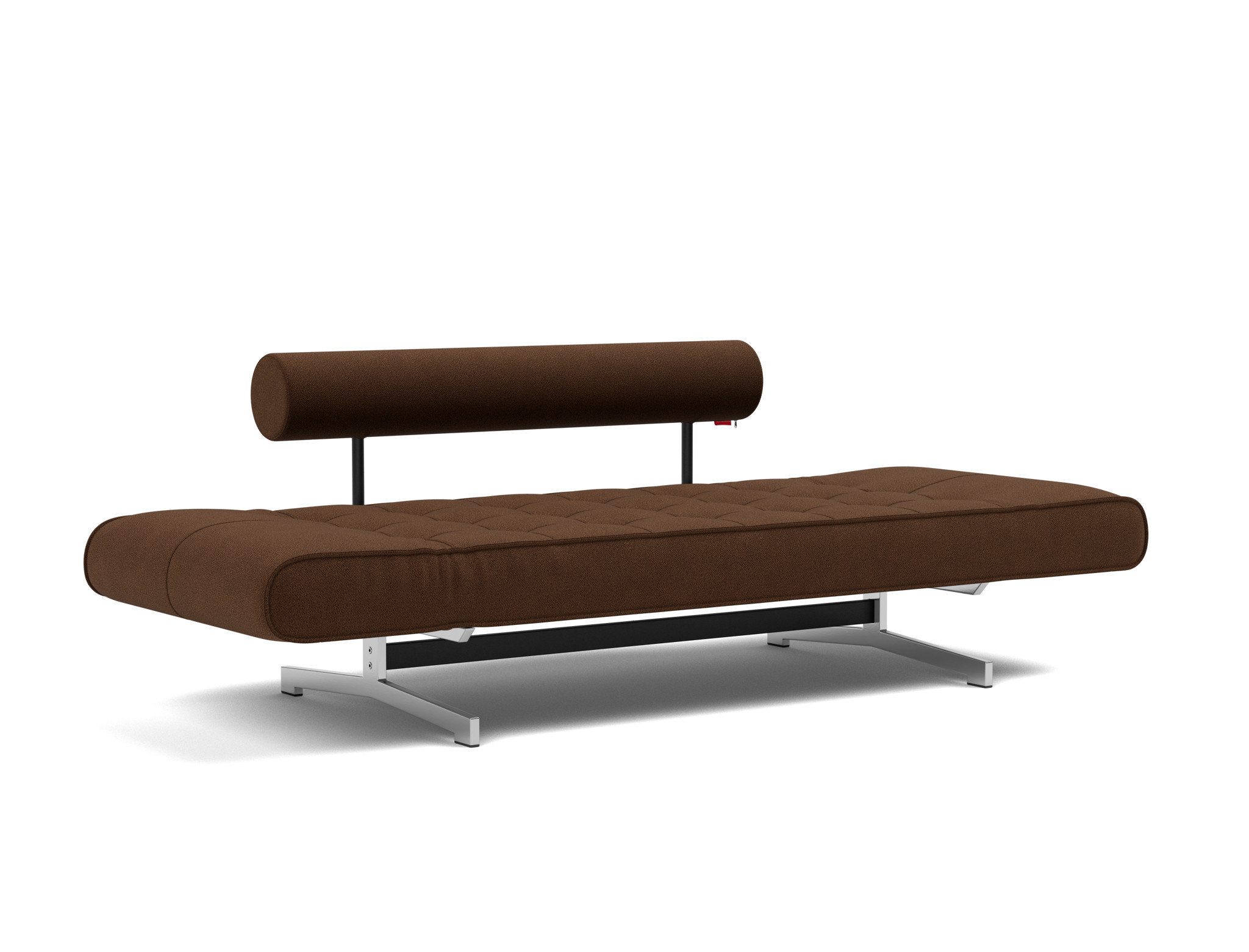 Tagesbett Ghia Strukturierter Stoff Taura 359-Cappuccino Beine Chrom