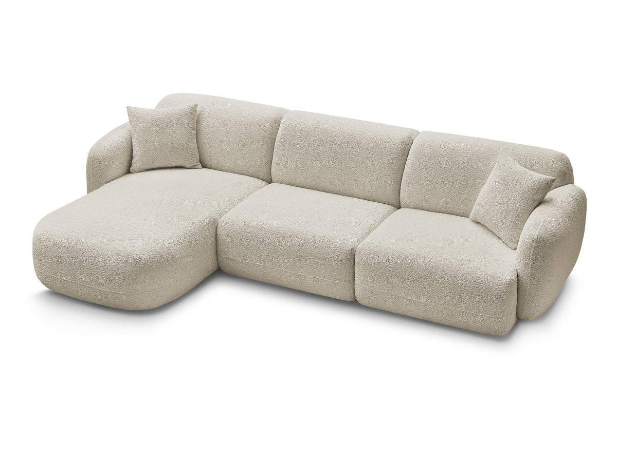 Bobochic Anda Ecksofa 292 × 163 cm Chenille Beige Ecke links