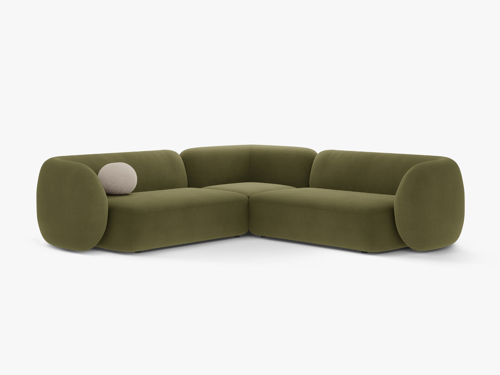 Micadoni Ecksofa Kate 5-Sitzer Samt Grün