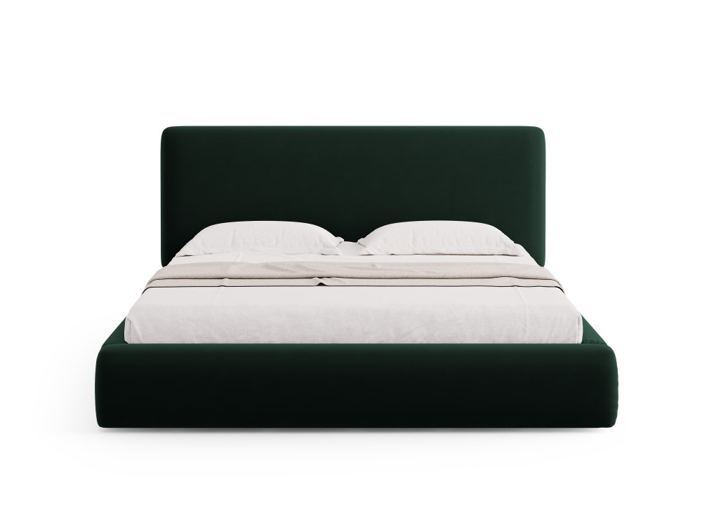 Cosmopolitan Design Stauraumbett mit Kopfteil Colonel 140x200 Samt Riviera Dunkelgrün