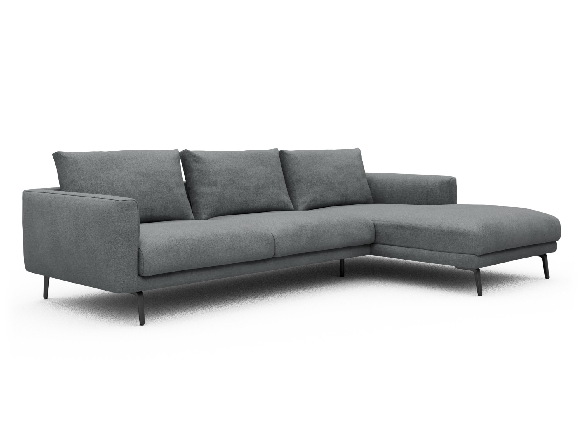 Skandi Home Ecksofa Karl Chaiselongue rechts mit 2,5-Sitzer Casone-Gravel-Grey moebelfaktor