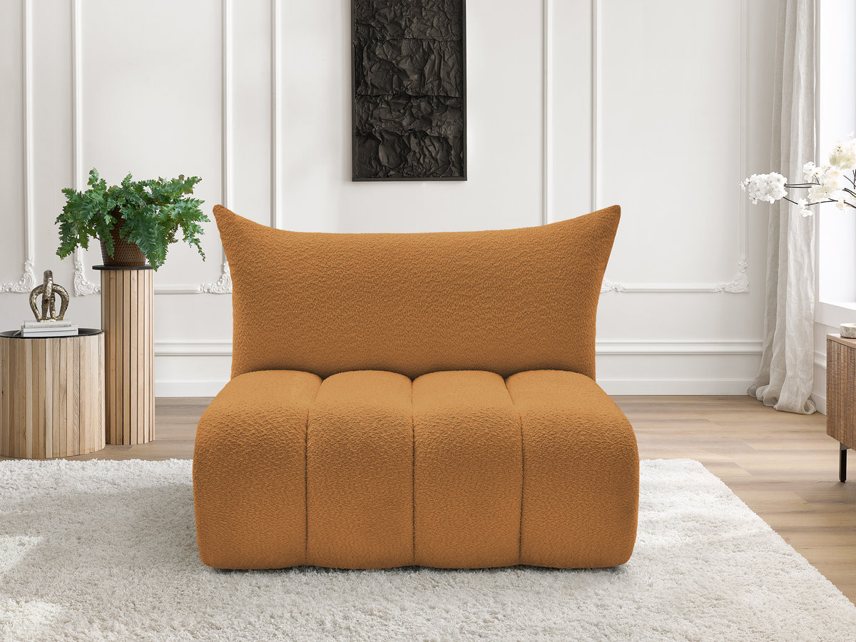 Bobochic Azra Sofamodul 2-Sitzer 120 × 112 cm Bouclé-Stoff Gelb
