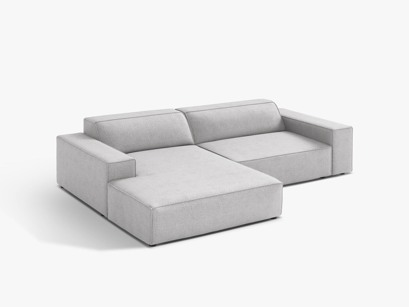 Micadoni Ecksofa Jodie 3-Sitzer Links Boucle Baloo Hellgrau