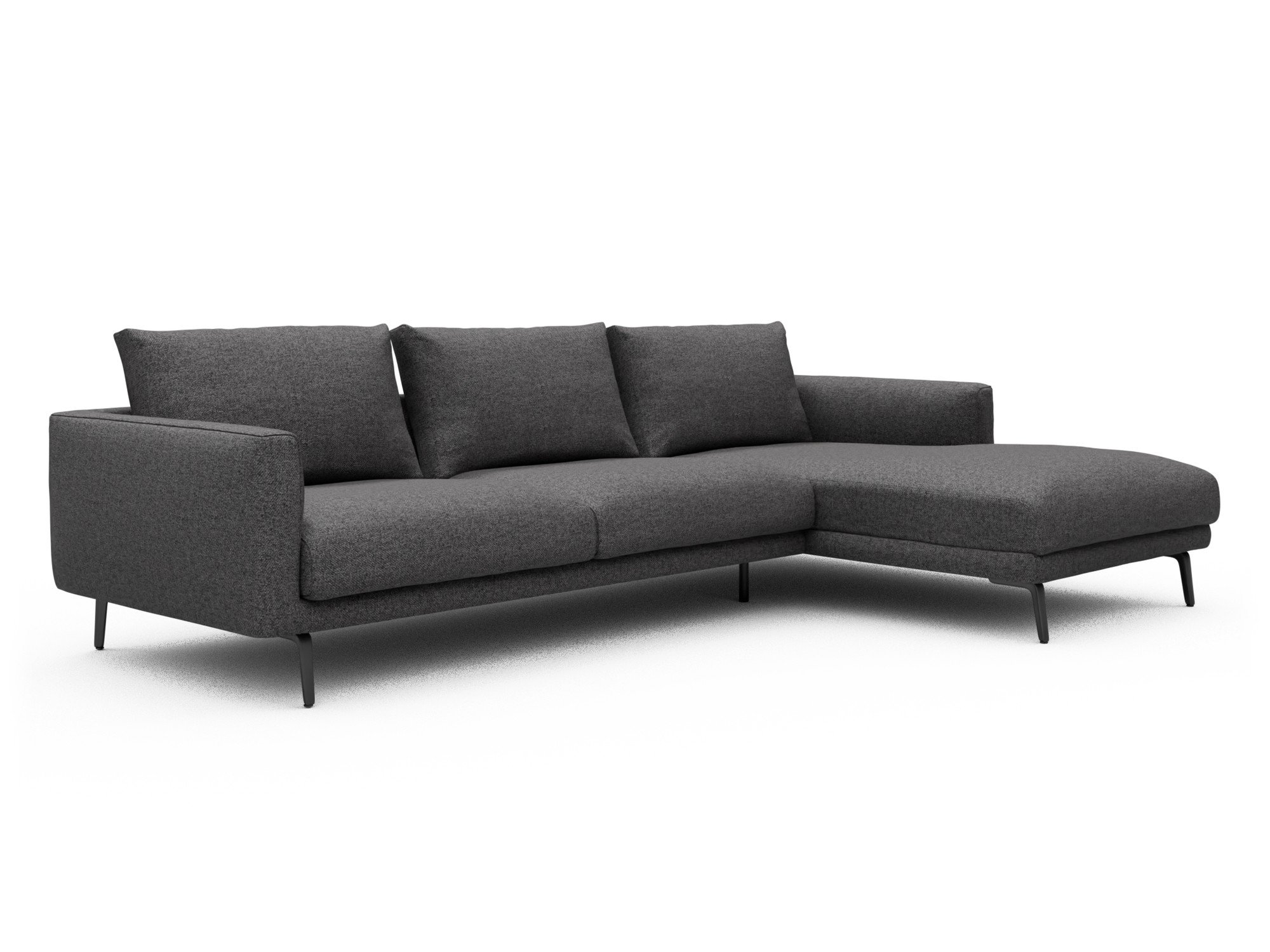 Skandi Home Ecksofa Karl Chaiselongue rechts mit 2,5-Sitzer Sama-Antracite moebelfaktor