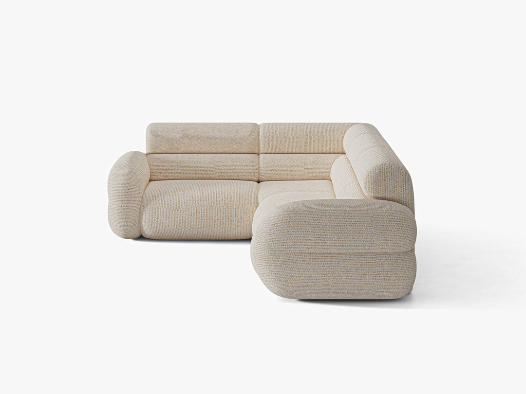 Micadoni Neo Ecksofa 5-Sitzer Rechts Chenille Silencio Helles Beige