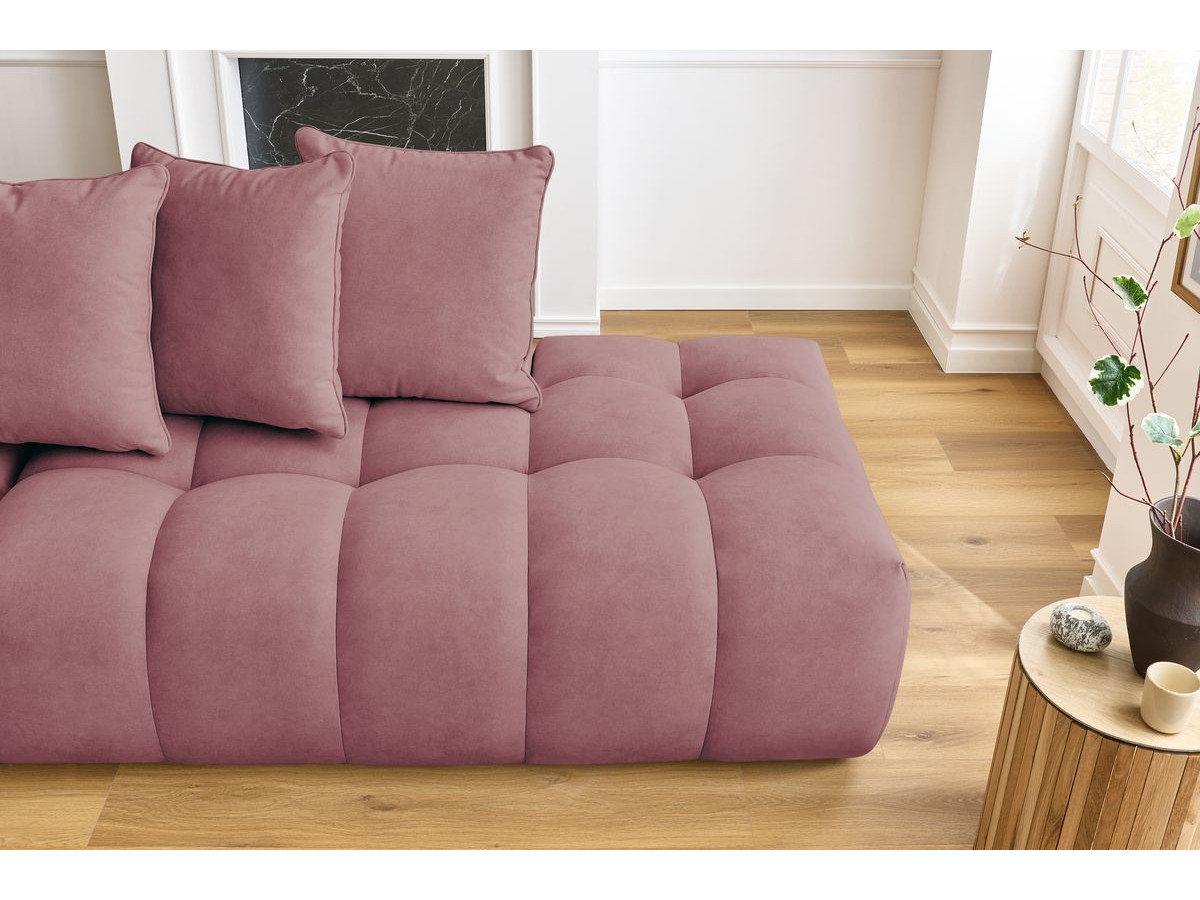 Bobochic Mont-blanc Ecksofa Samt Rosa Ecke links