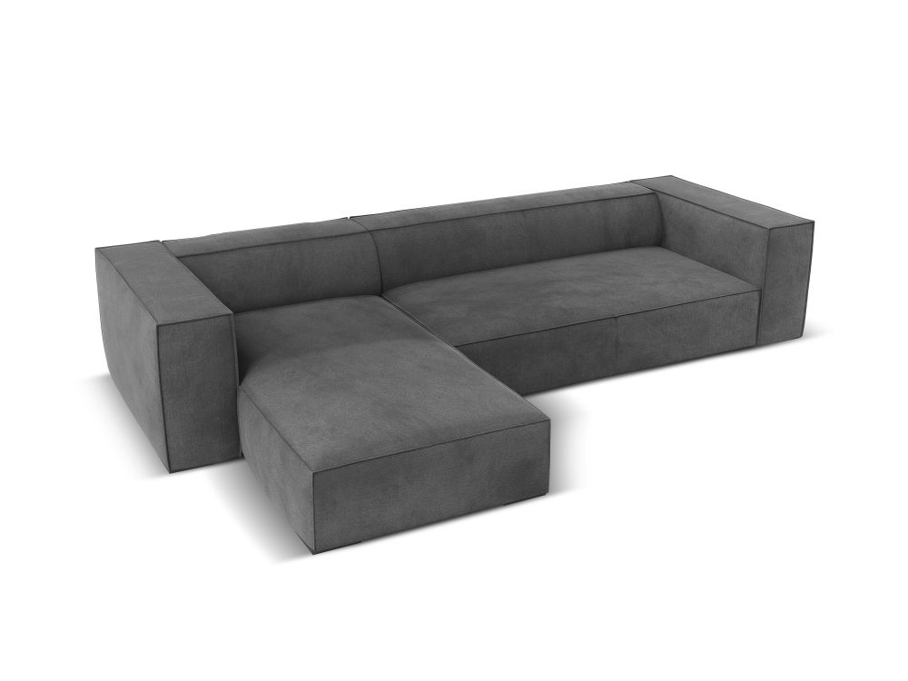 Cosmopolitan Design Ecksofa Turin 5-Sitzer Strukturierter Stoff Rosario Grau Links