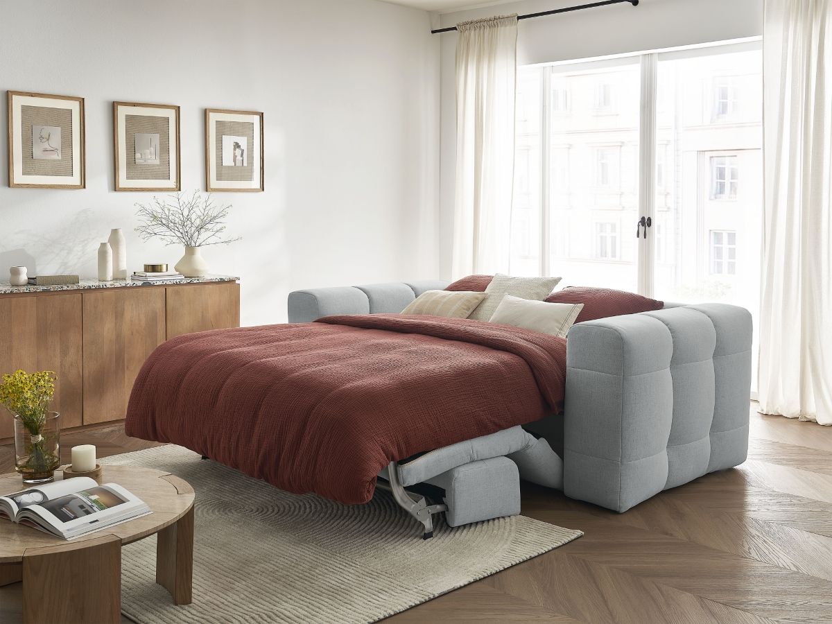 Bobochic Cloud Schlafsofa 3-Sitzer Stoff Hellgrau