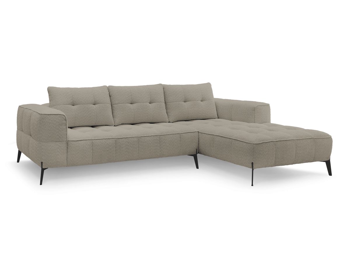 Bobochic Anis Ecksofa Bouclé-Stoff Taupe Ecke rechts
