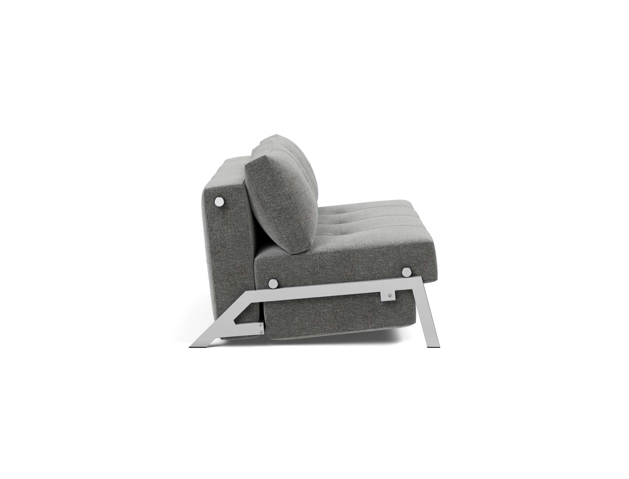 Schlafsofa Cubed 160 Strukturierter Stoff Twist 563-Charcoal Beine Chrom