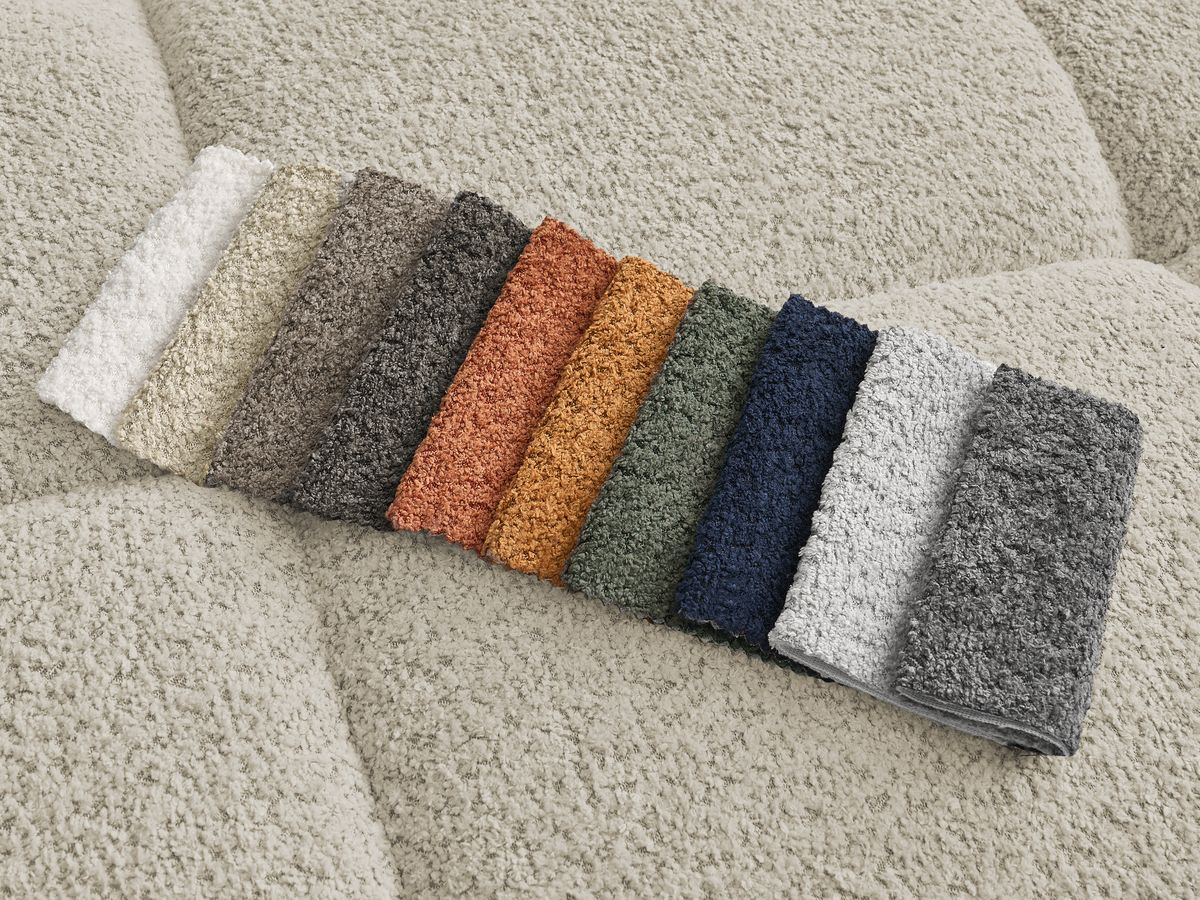 Bobochic Alya Pouf Bouclé-Stoff Beige