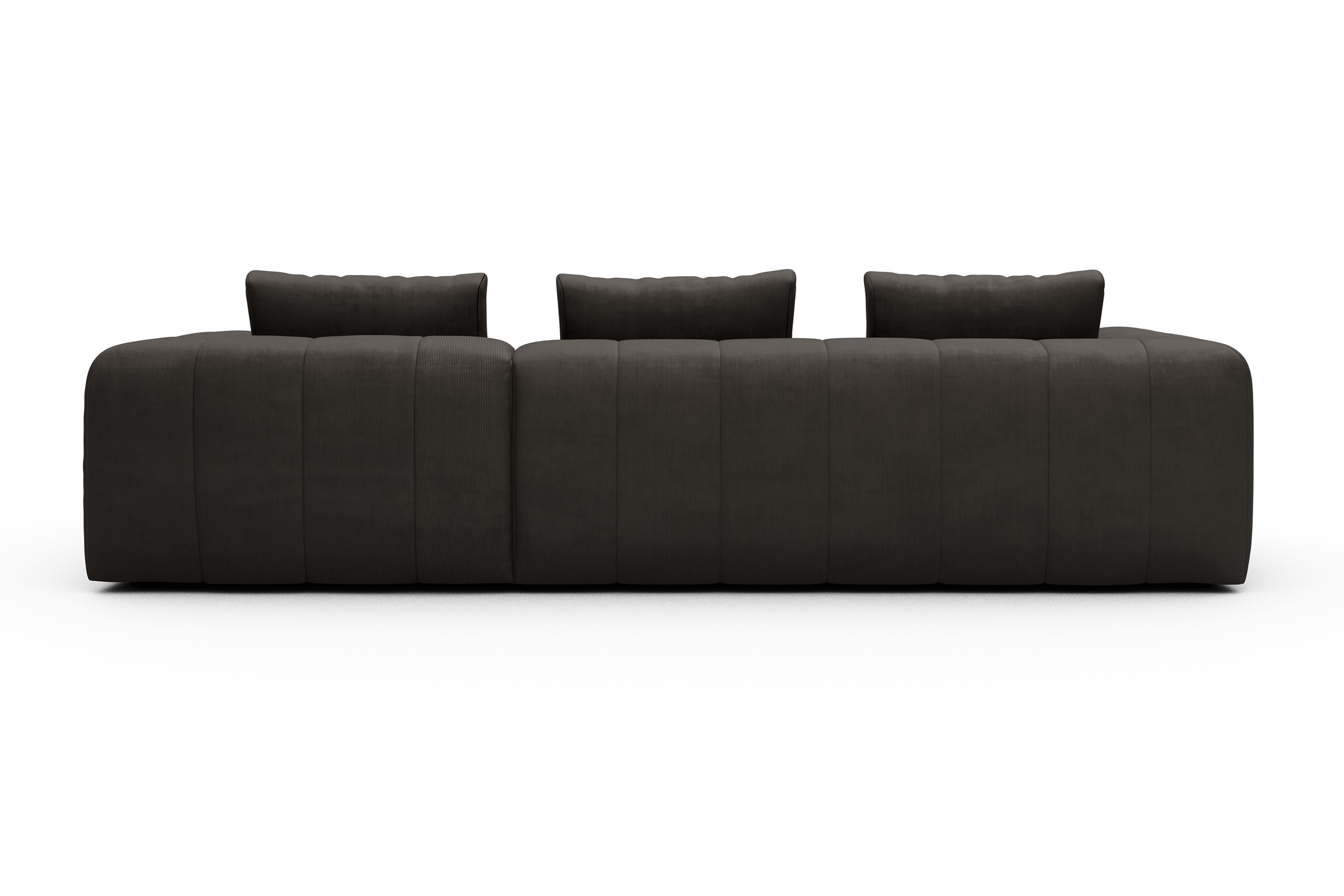 Ecksofa Hugo 2,5-Sitzer Armlehne links mit Chaiselongue Cordufine-Taupe