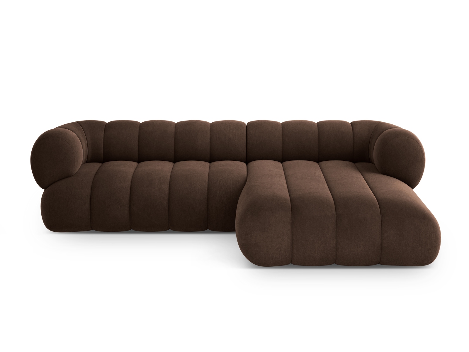 Cosmopolitan Design Ecksofa Koge 5-Sitzer Samt Vogue Schokolade Rechts