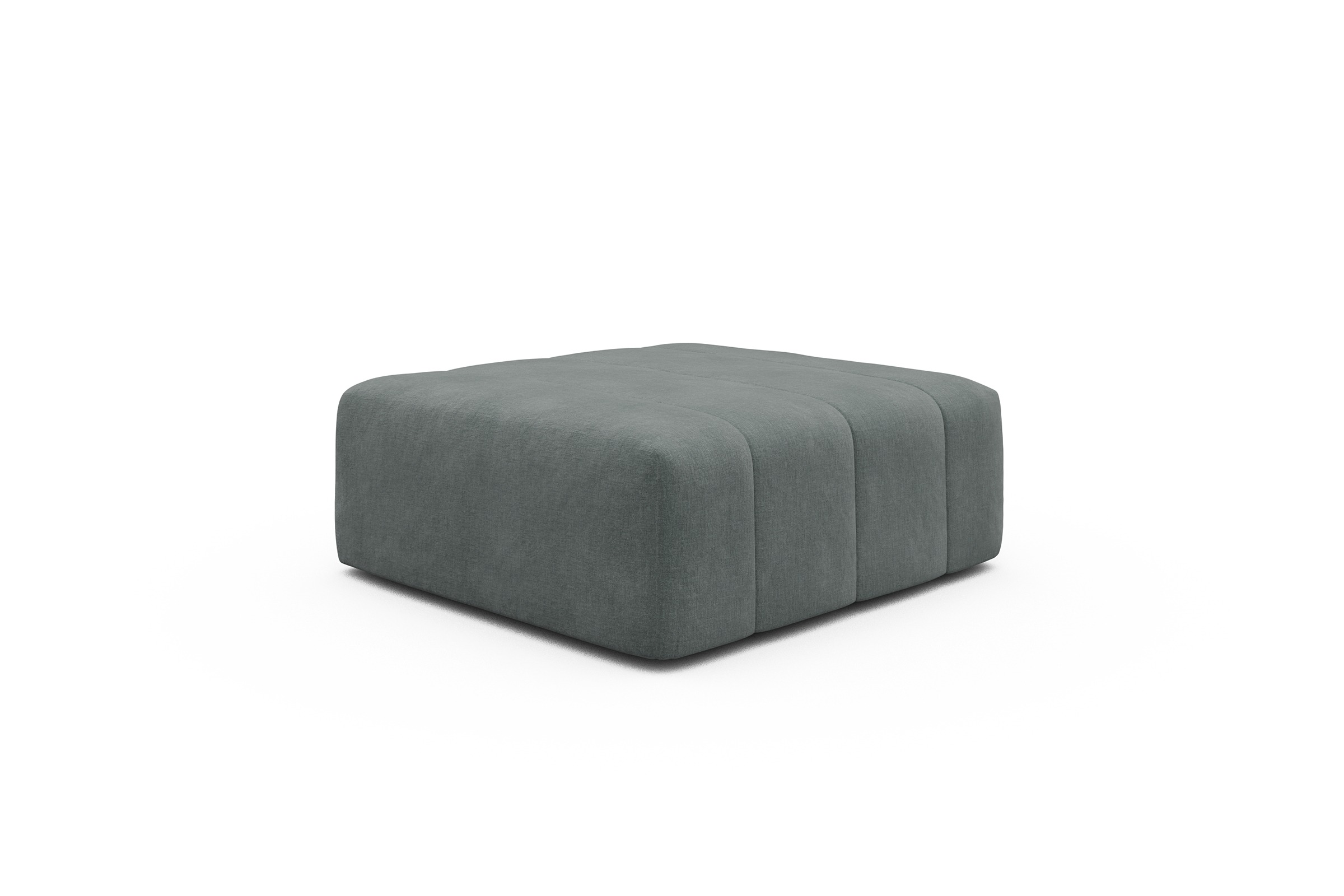 Sitzhocker Hugo Ottomane Smooth-Silver-Grey