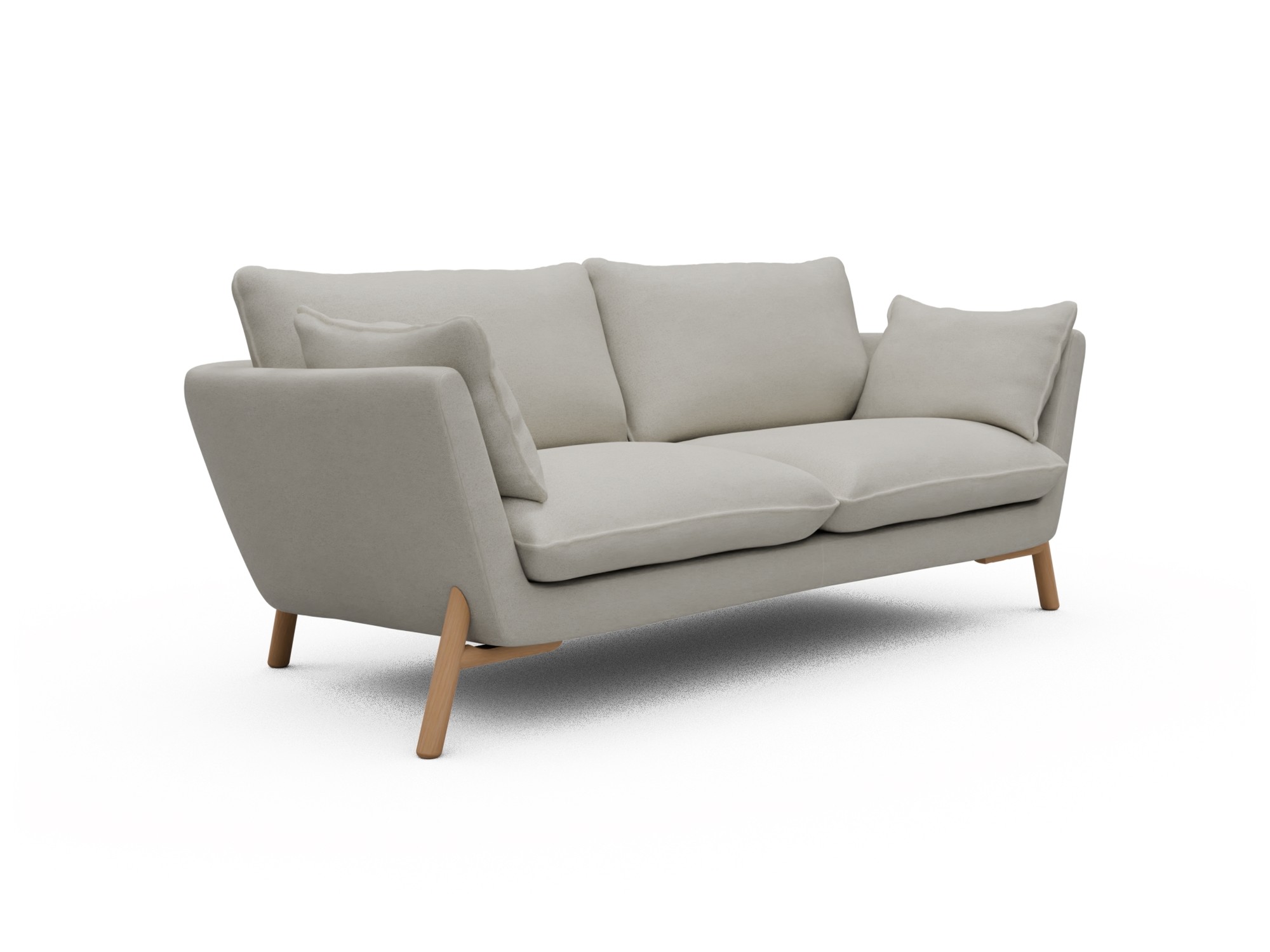 Skandi Home Sofa Emil 2-Sitzer Beinfarbe Eiche Natur Denari-Clean-Beige moebelfaktor