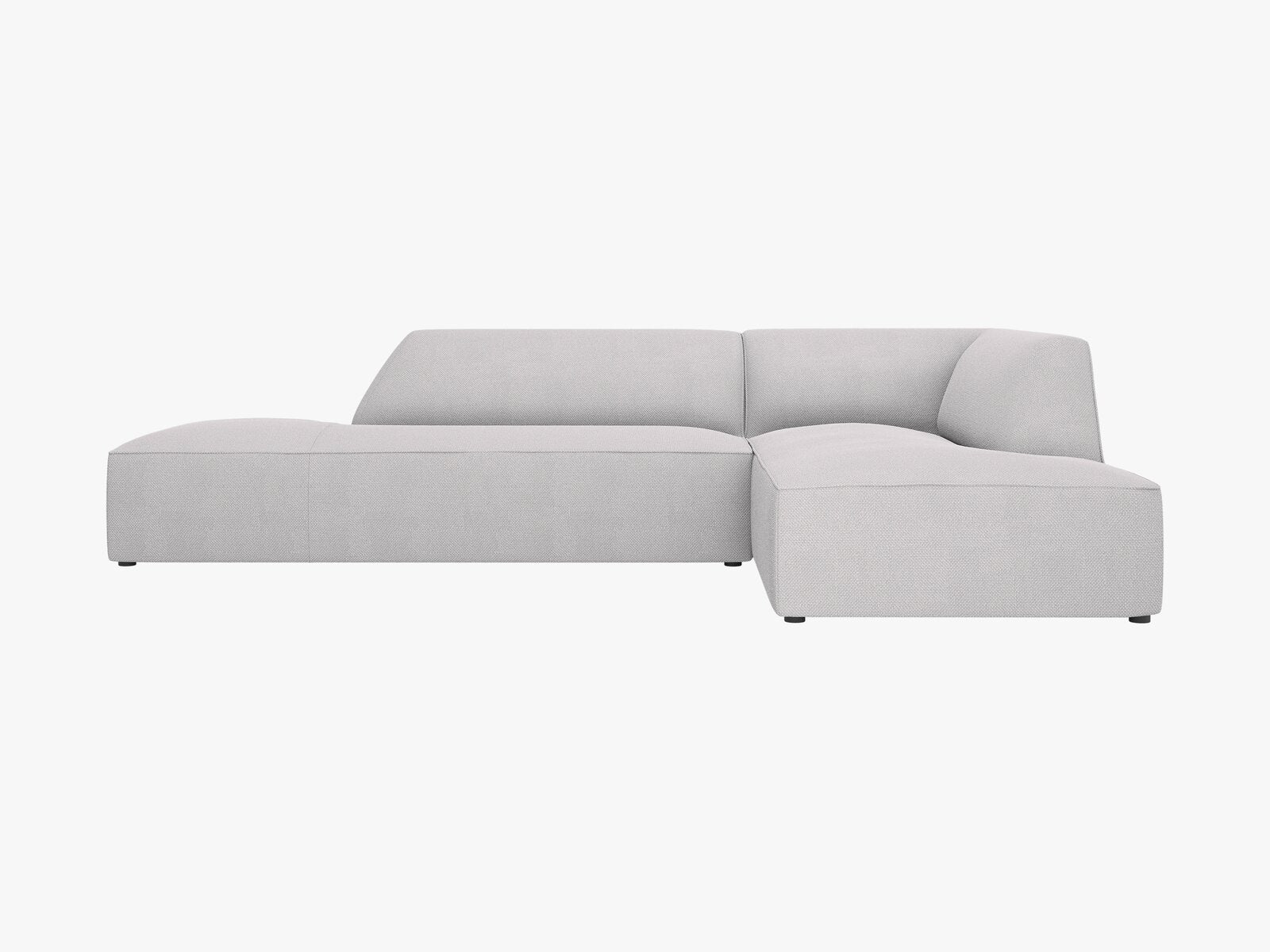 Micadoni Ecksofa Ruby 4-Sitzer Rechts Strukturierter Stoff Ottawa Hellgrau