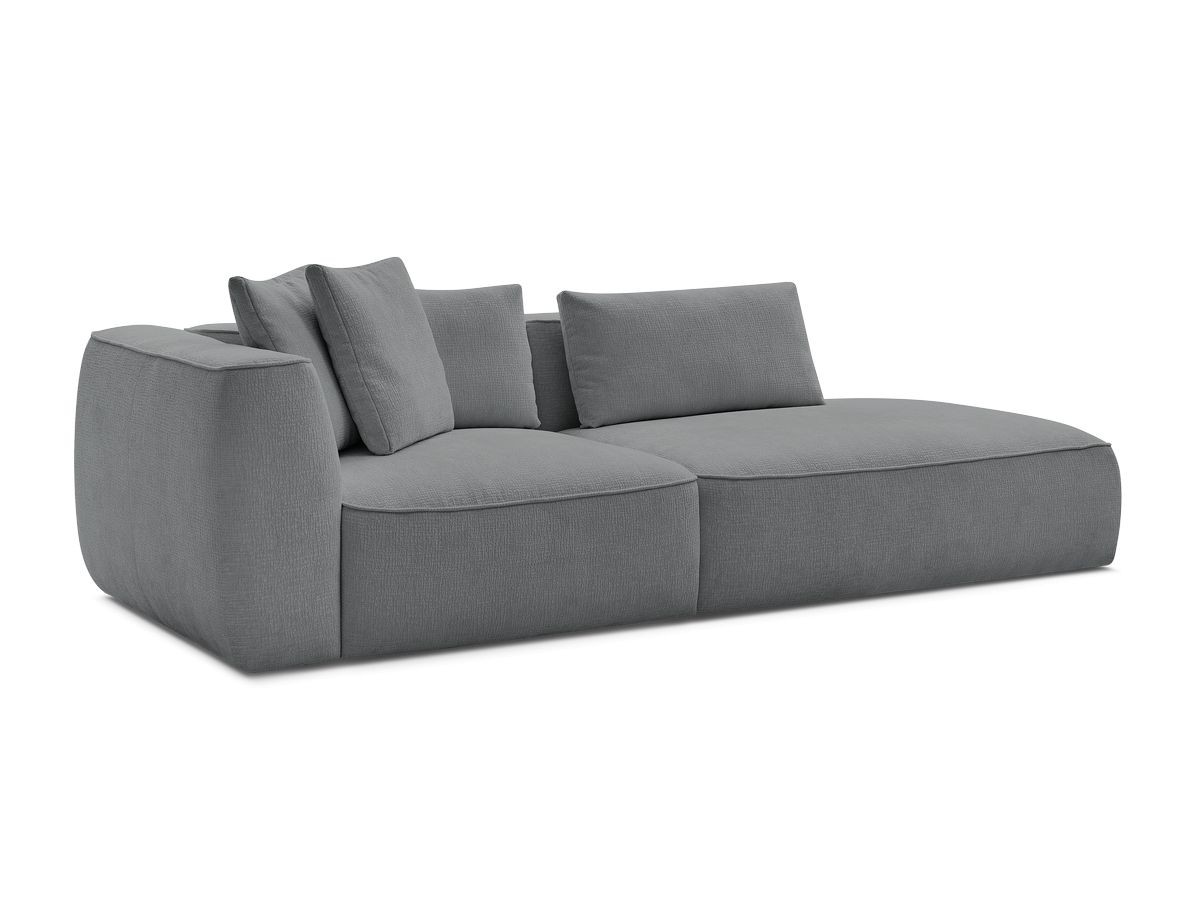 Bobochic Leopold Sofa 3-Sitzer Strukturstoff Dunkelgrau Armlehne links