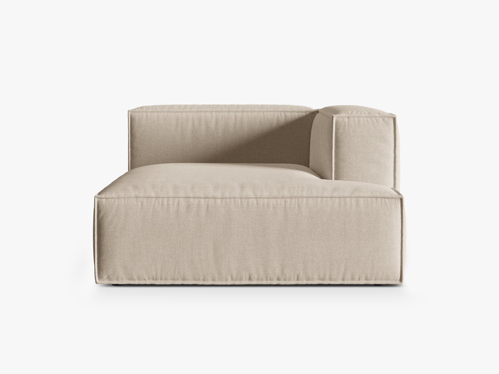 Micadoni Recamiere Nuria 1-Sitzer Rechts Strukturierter Stoff Beige