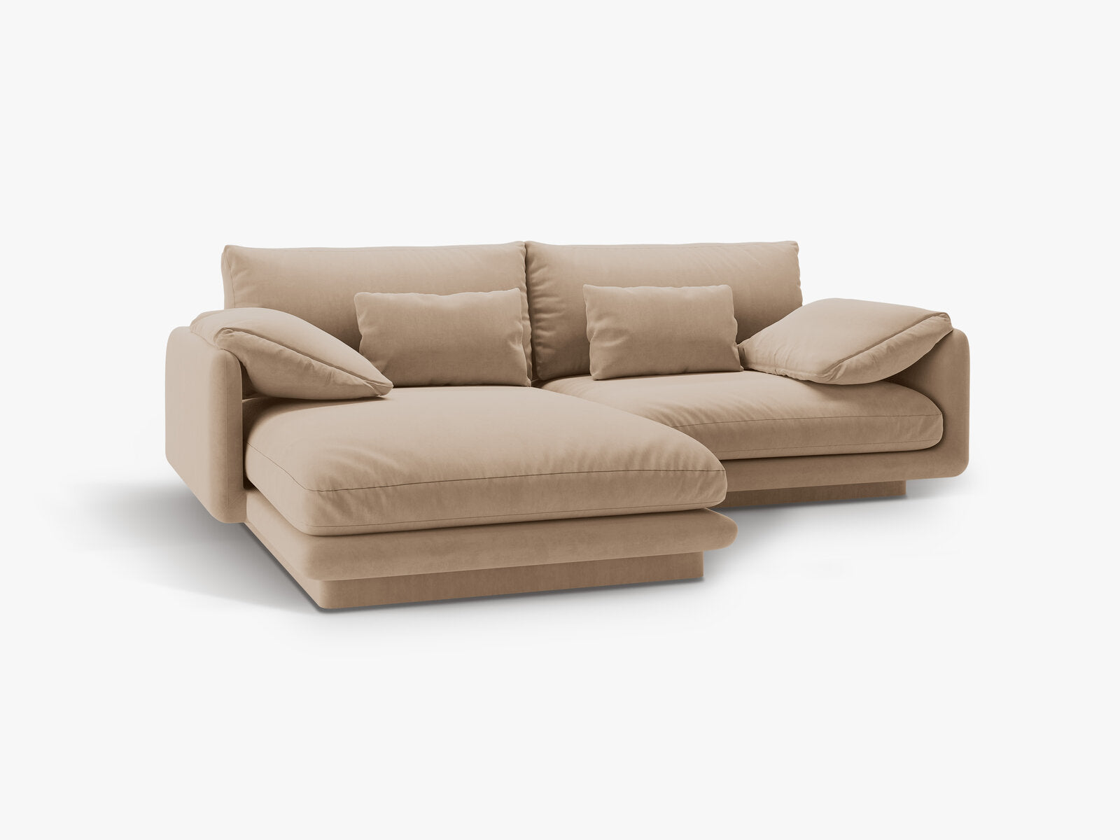 Micadoni Ecksofa Torino 3-Sitzer Links Samt Sand