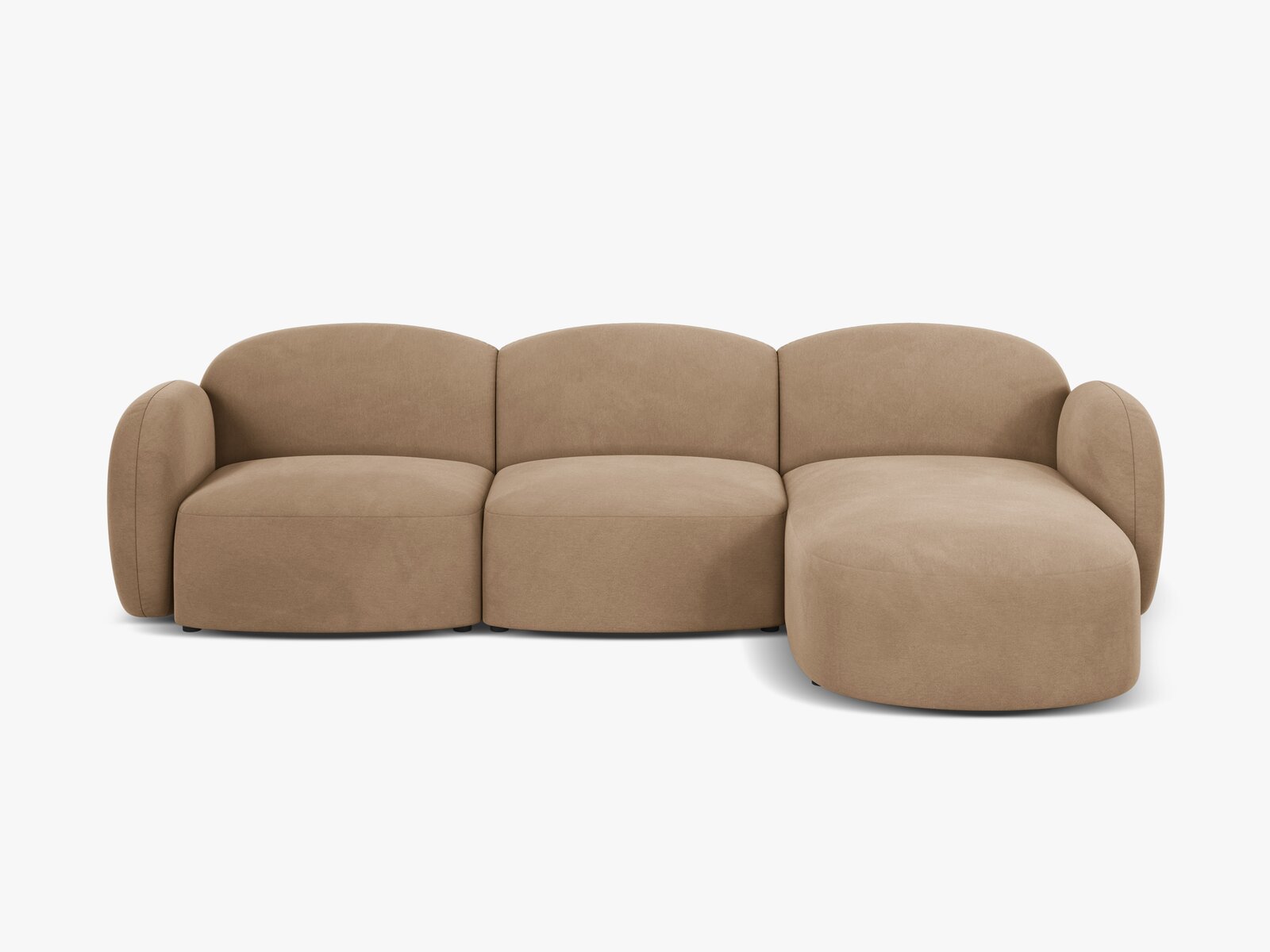 Micadoni Ecksofa Blair 4-Sitzer Rechts Samt Casino Sand