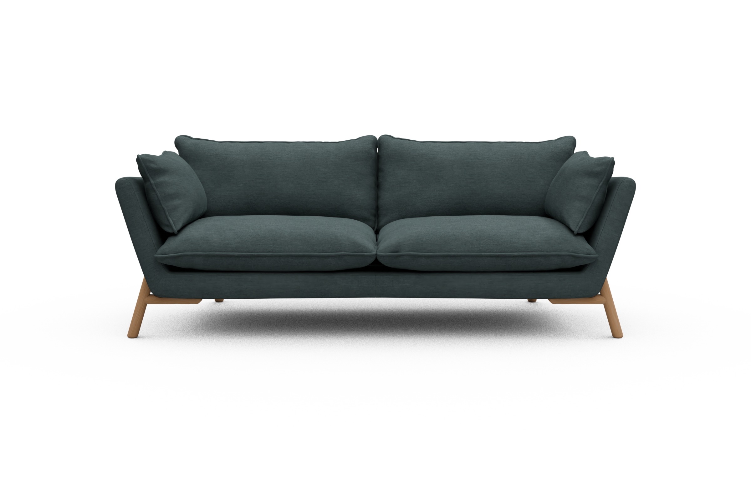 Skandi Home Sofa Emil PREMIUM 3-Sitzer Beinfarbe Eiche Natur Vivus-Blue moebelfaktor