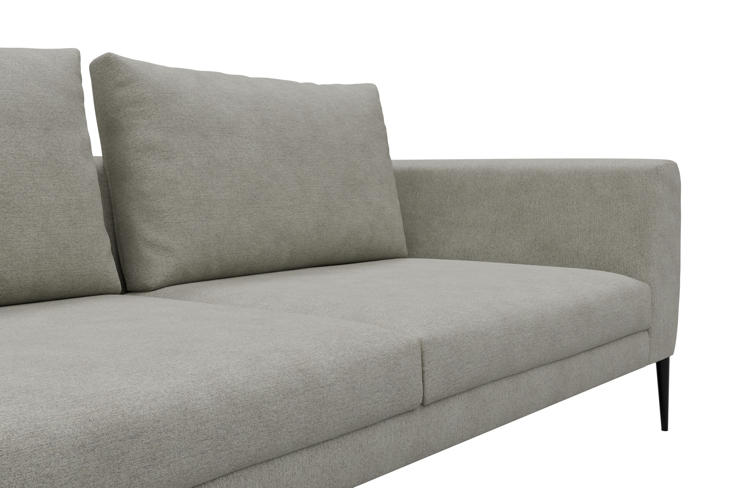Ecksofa Paul Relax-Ecke links mit 2-Sitzer Carreno-Moon-Stone-White