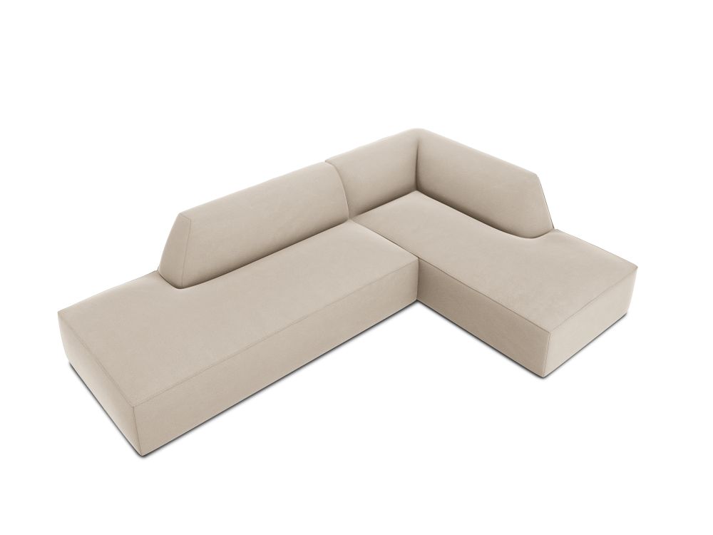 Cosmopolitan Design Ecksofa Siena 4-Sitzer offen Samt Salvador Beige Rechts