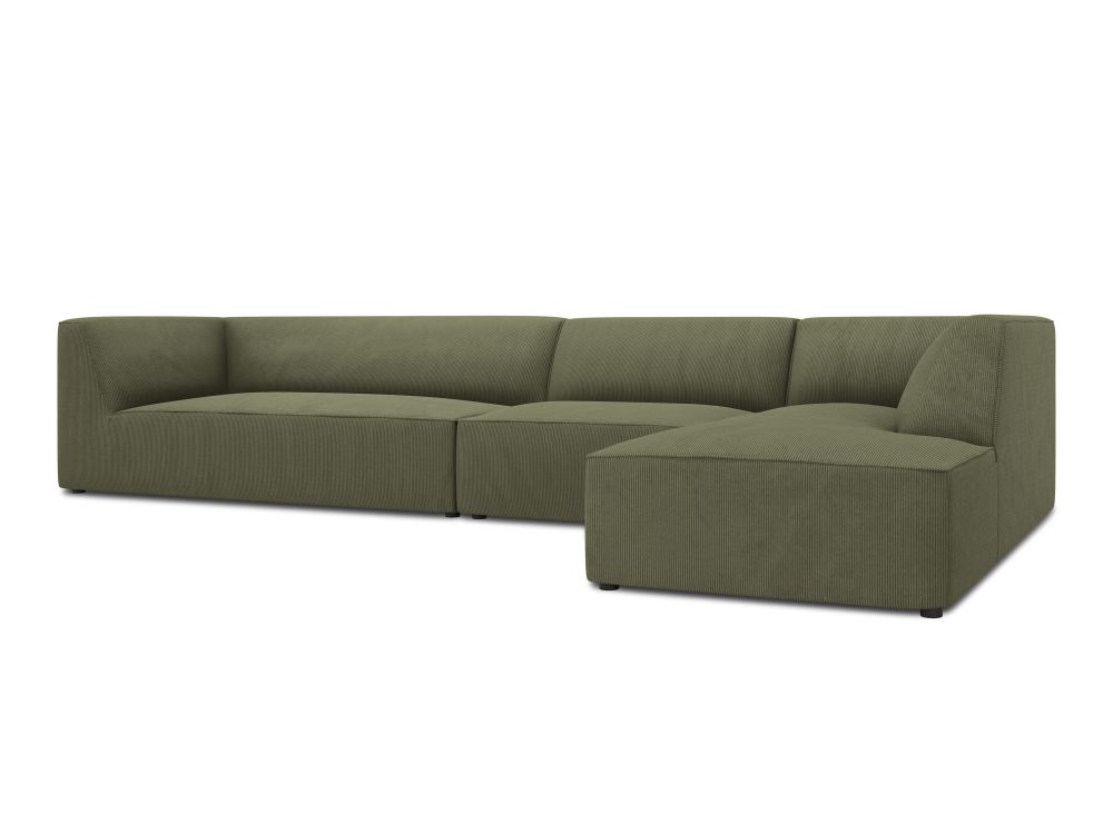 Cosmopolitan Design Ecksofa Siena 5-Sitzer Kord Scala Grün Rechts