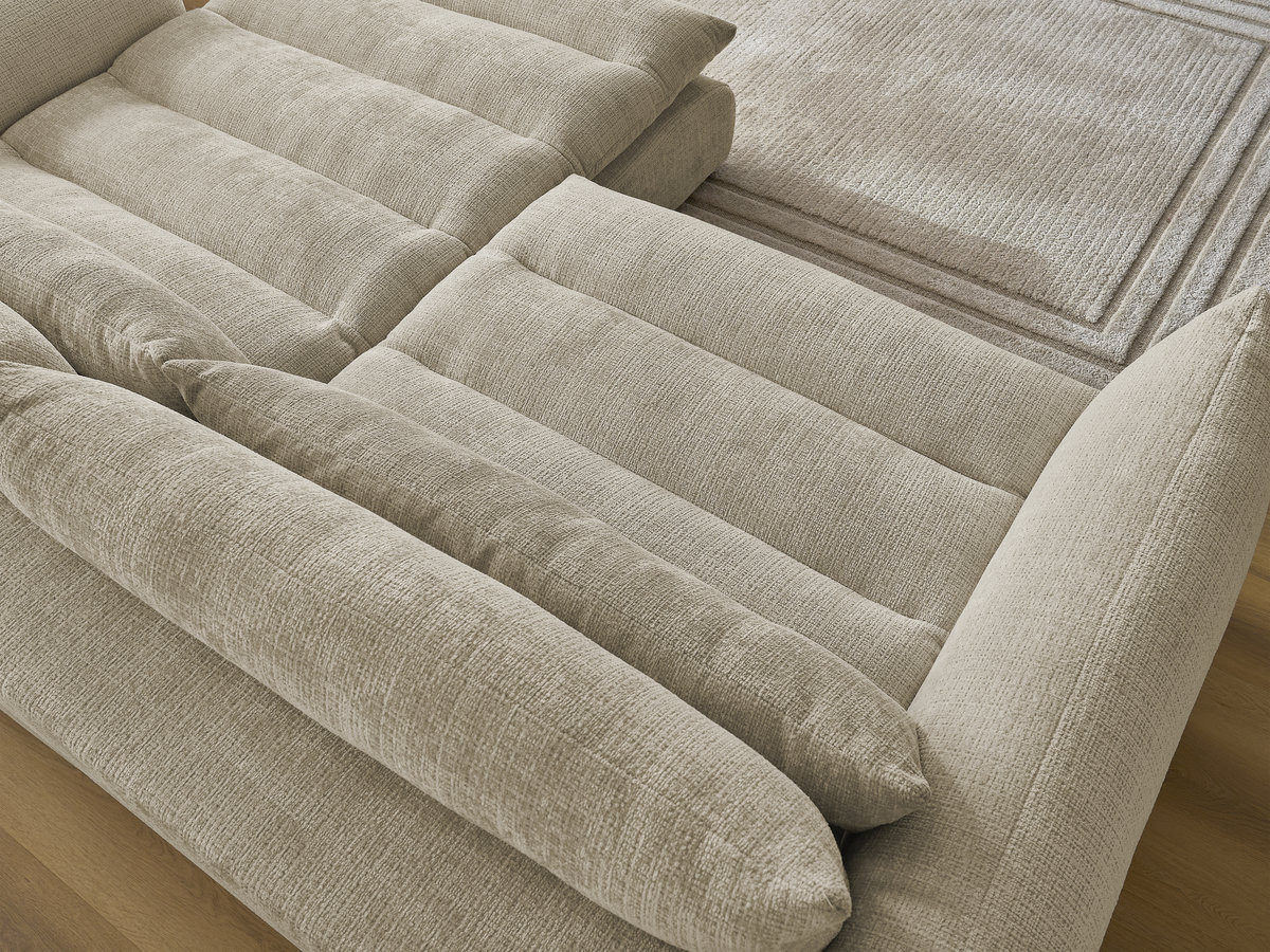 Bobochic Neil Ecksofa Strukturstoff Beige Ecke rechts