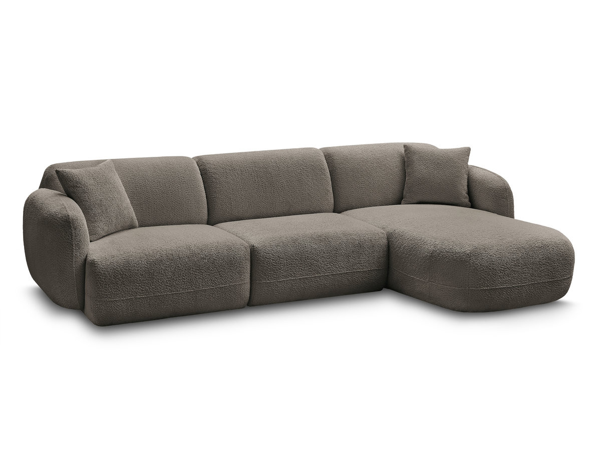 Bobochic Anda Ecksofa 292 × 163 cm Chenille Taupe Ecke rechts