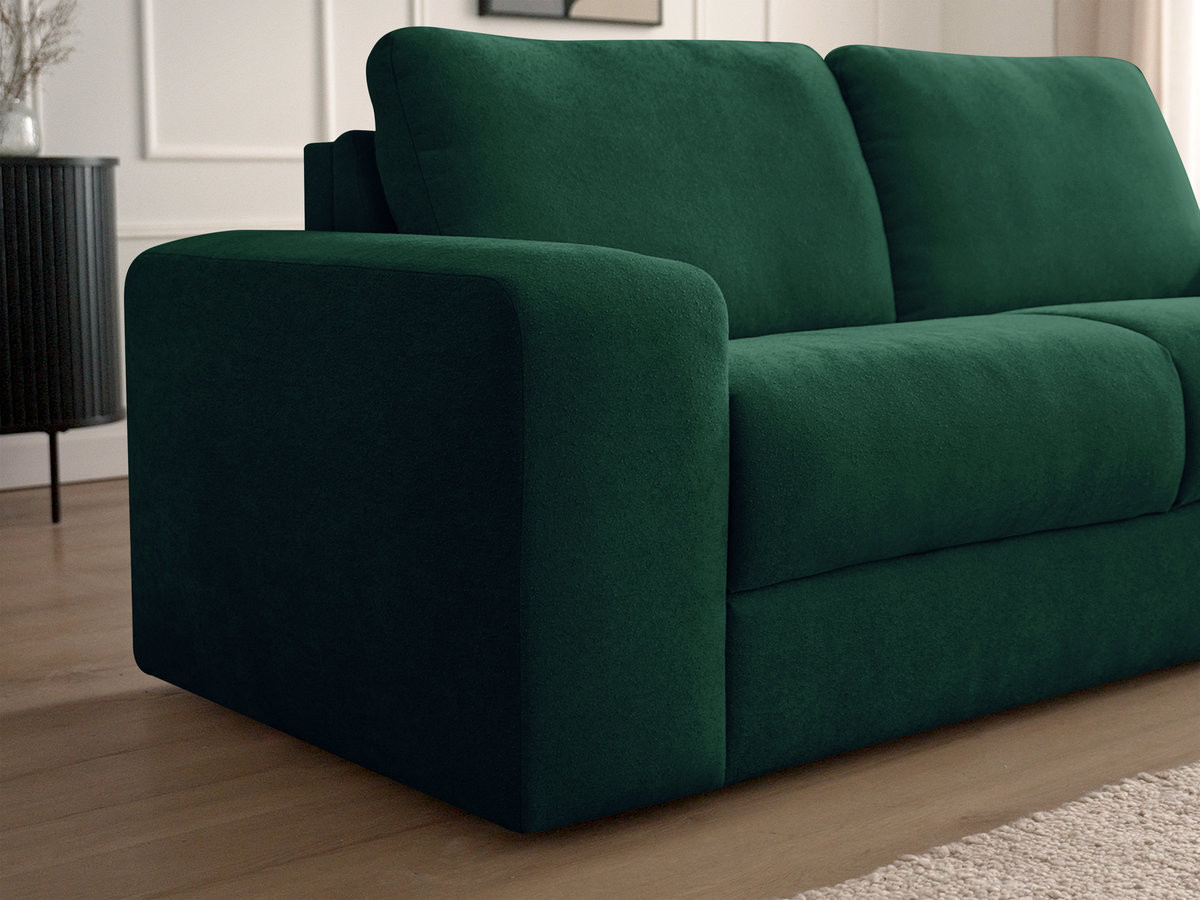 Bobochic Ibiza Schlafsofa 3-Sitzer Strukturstoff Grün, Liegefläche 160 × 196 cm