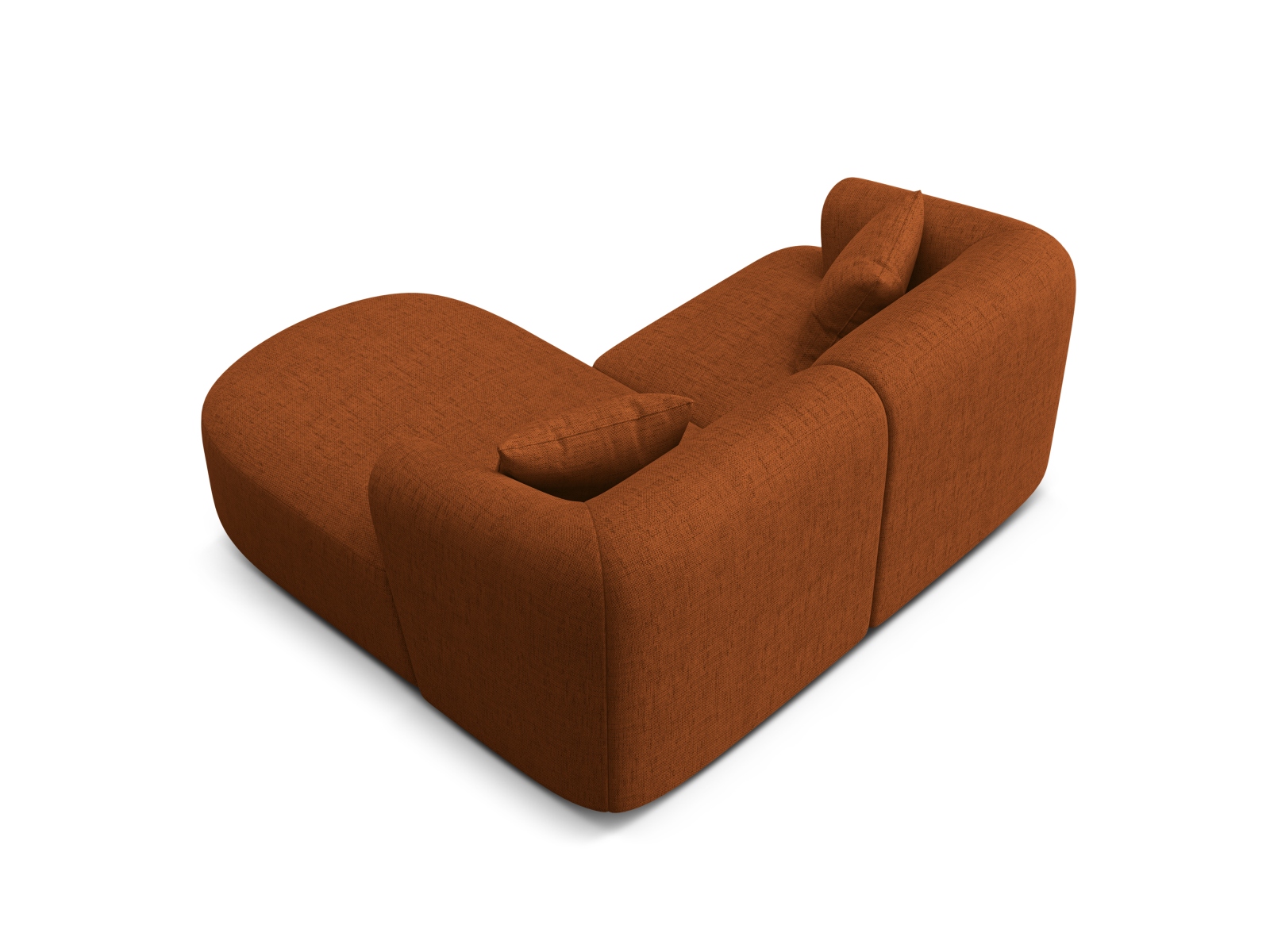 Cosmopolitan Design Ecksofa Campi 3-Sitzer Strukturierter Stoff Moly Ziegel Rechts