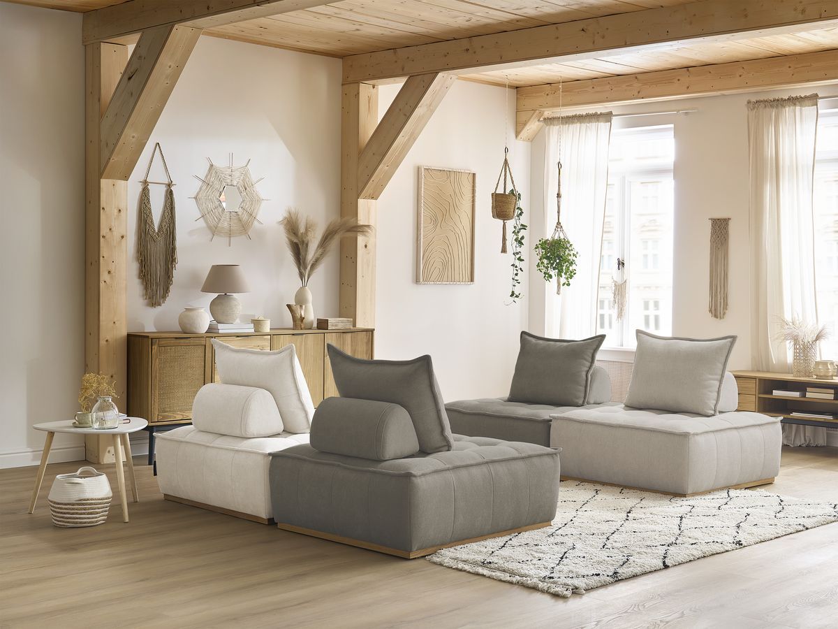 Bobochic Elisa Sofa 4-Sitzer Strukturstoff Mehrfarbig