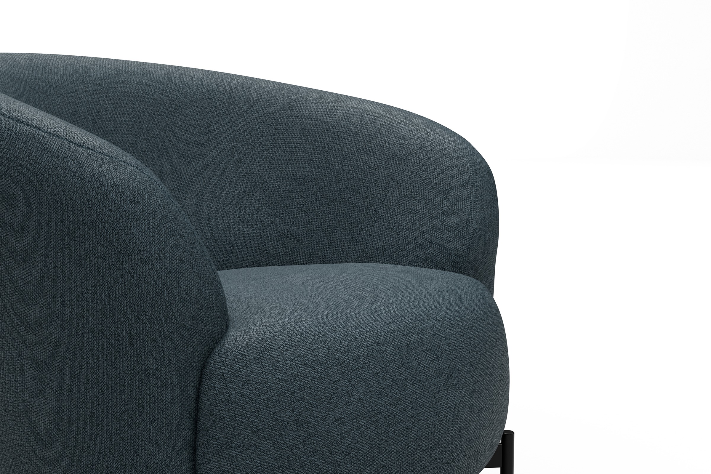 Sessel Ronda X-Metallgestell Schwarz Denari-Royal-Blue