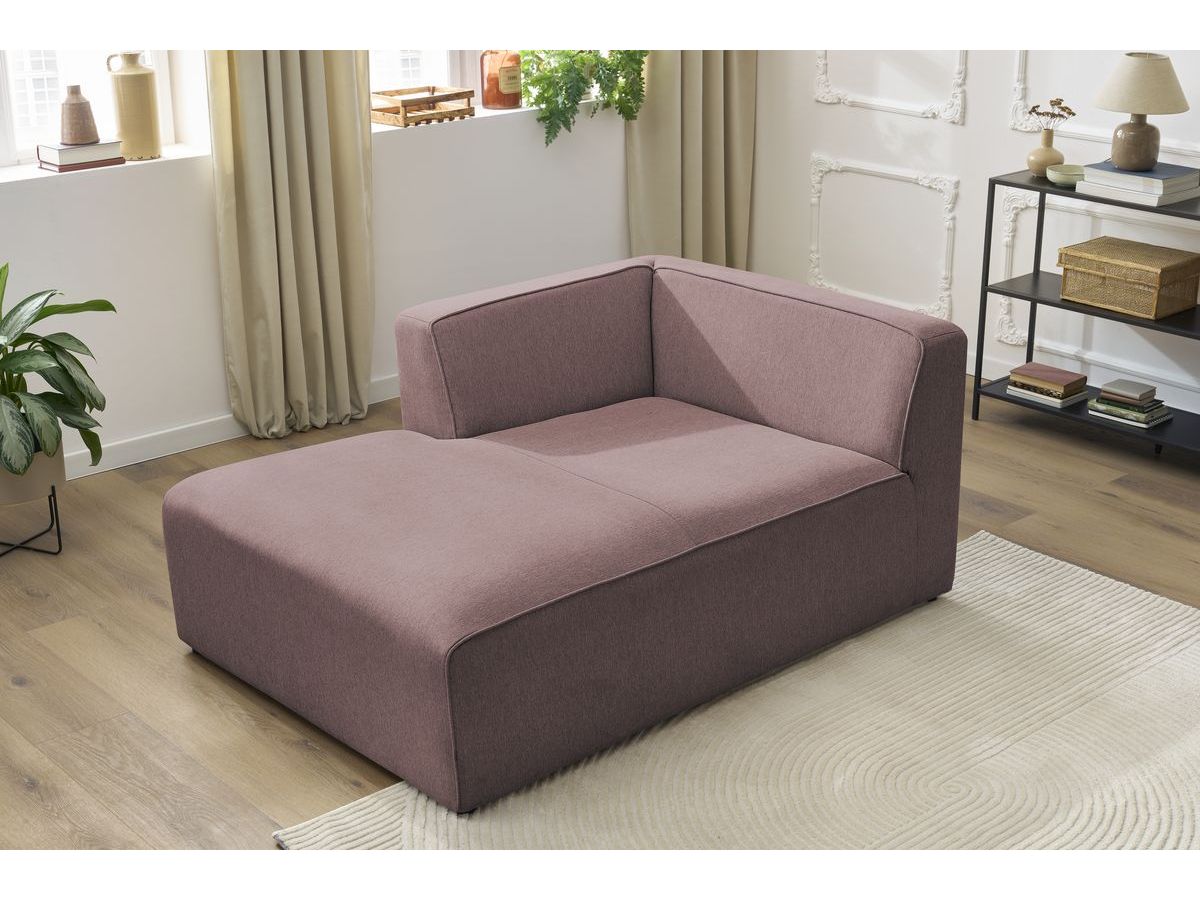 Bobochic Megeve Méridienne-Modul Melange-Stoff Rosa Ecke links