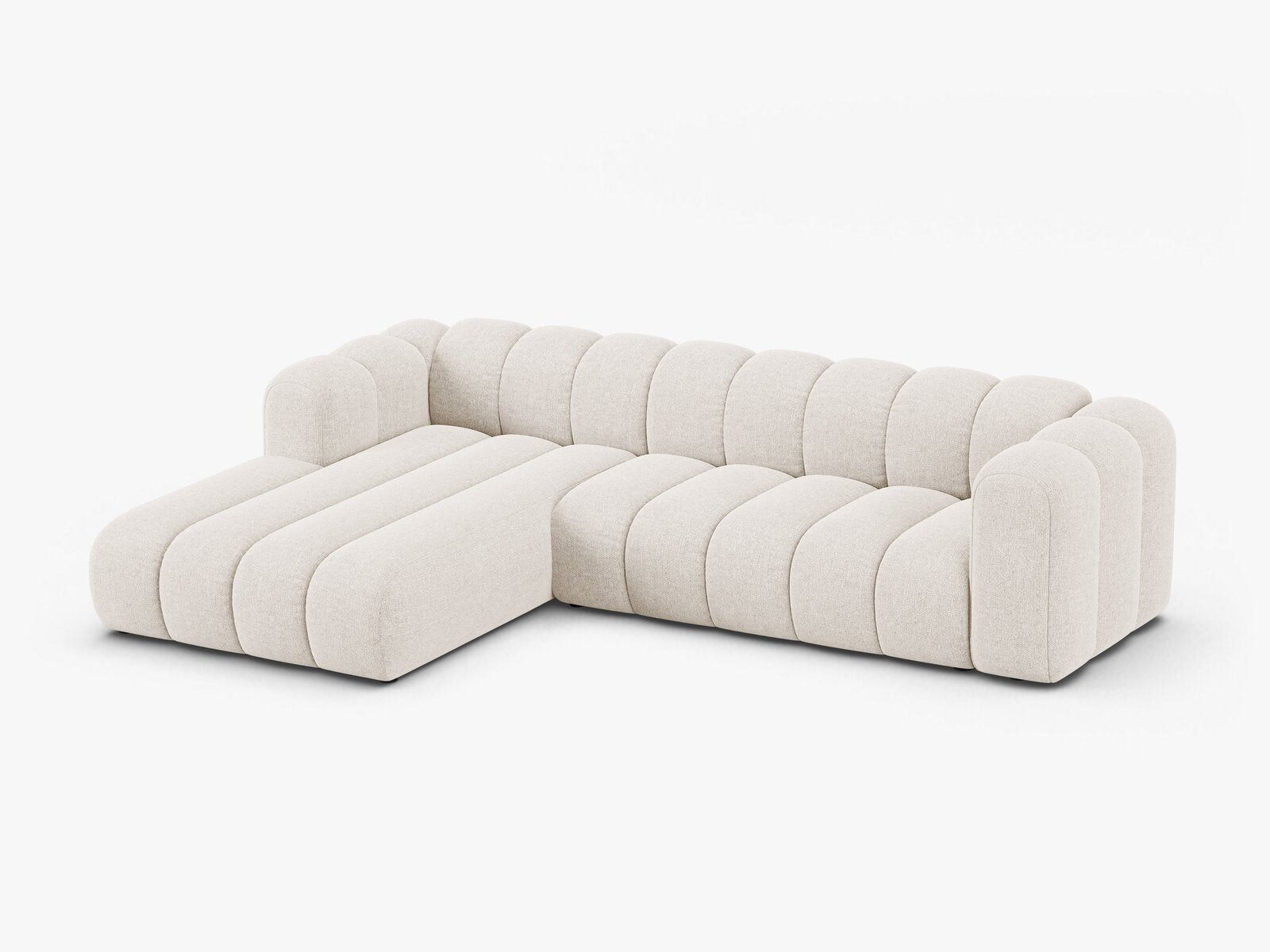 Micadoni Modulares Ecksofa Lupine 4-Sitzer Links Chenille Eden Helles Beige