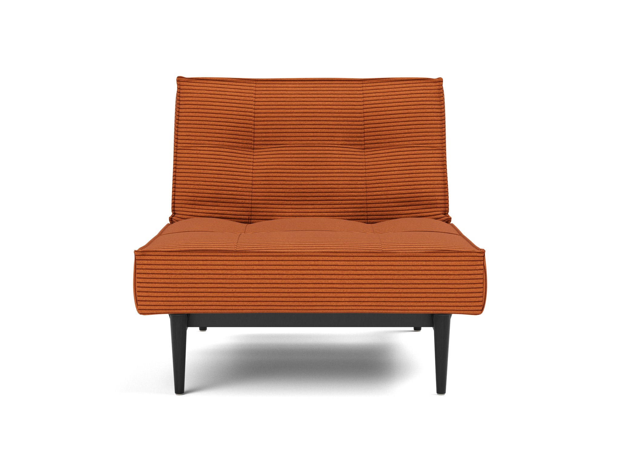Sessel Splitback Kord Corduroy 595-Burnt-Orange Beine Styletto Eiche schwarz