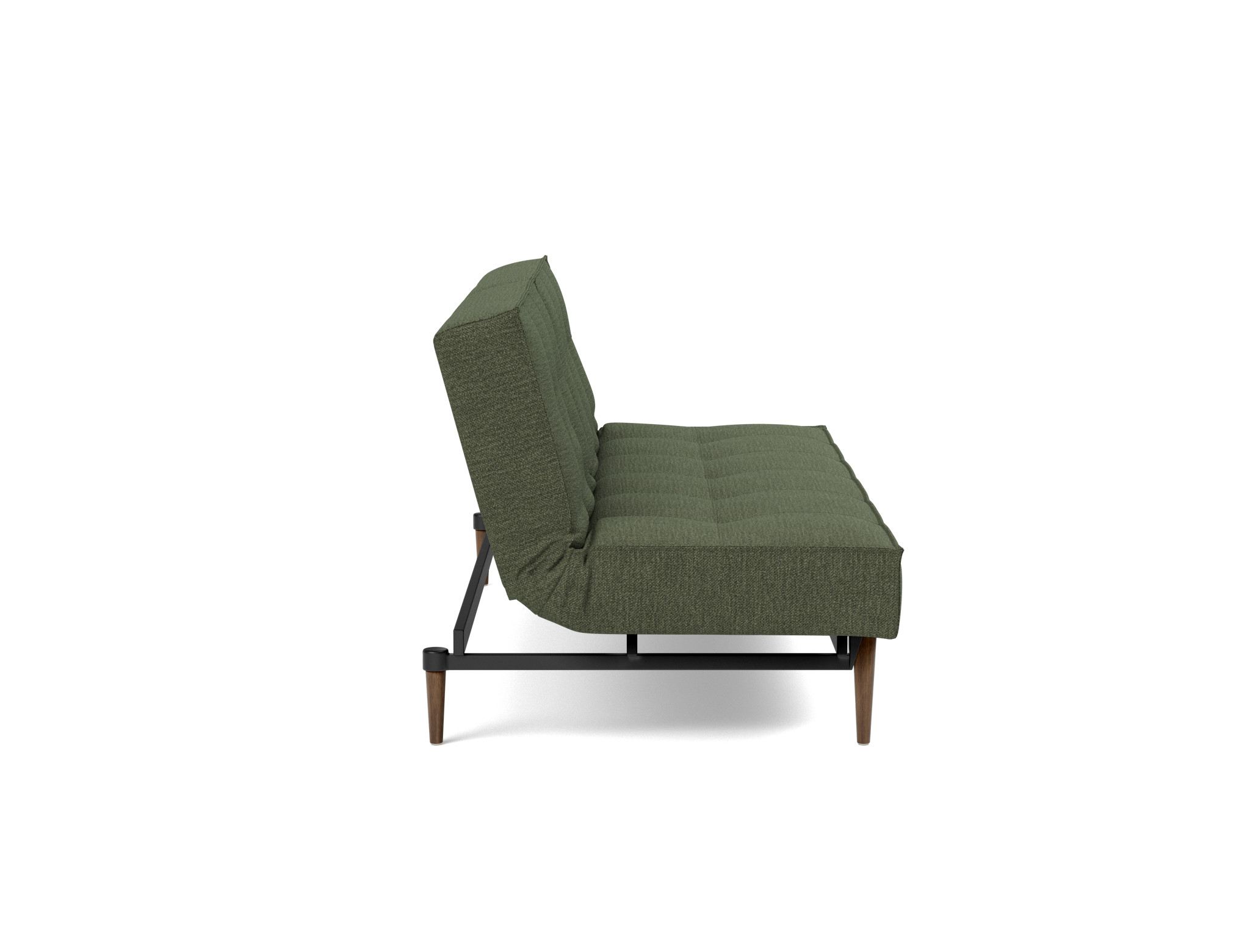 Schlafsofa Splitback Strukturierter Stoff Taura 353-Forest Beine Styletto Eiche dunkel